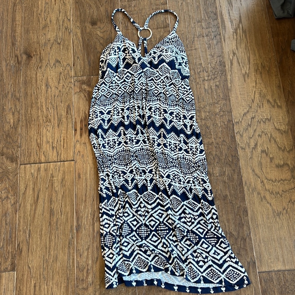 INC sundress in Navy/White pattern